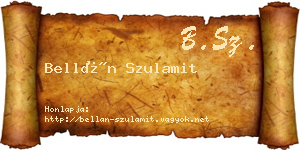 Bellán Szulamit névjegykártya